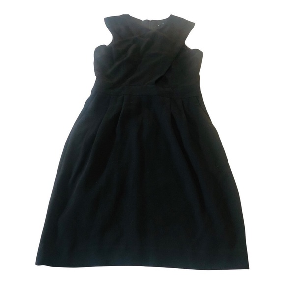The Kooples Fluid Crepe black dress Side Pockets minimalist crossover revolve S - Picture 6 of 16